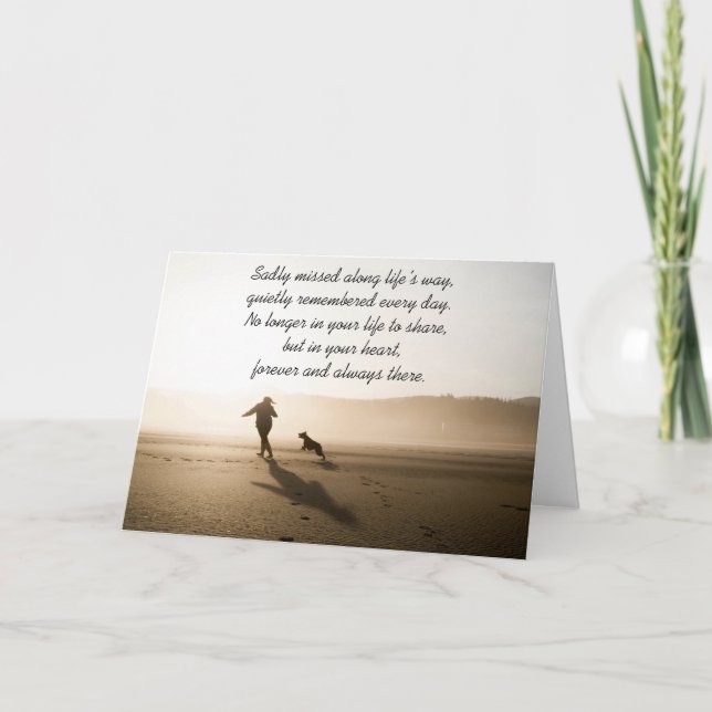 Die besten Freunde Mädchen und Hund am Strand Karte (Vorderseite)