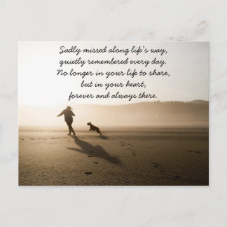 Die besten Freunde Mädchen und Hund am Strand Postkarte