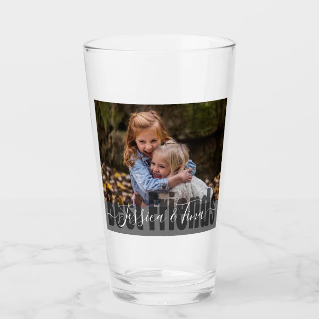 Die besten Freunde mit Individuelle Name und Foto Glas (Vorderseite)