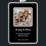 Die besten Freunde Moderne FotoCollage | BESTE FRE Rahmen-Ornament Silber<br><div class="desc">Die besten Freunde des modernen Fotos Weihnachtsschmuck, </div>