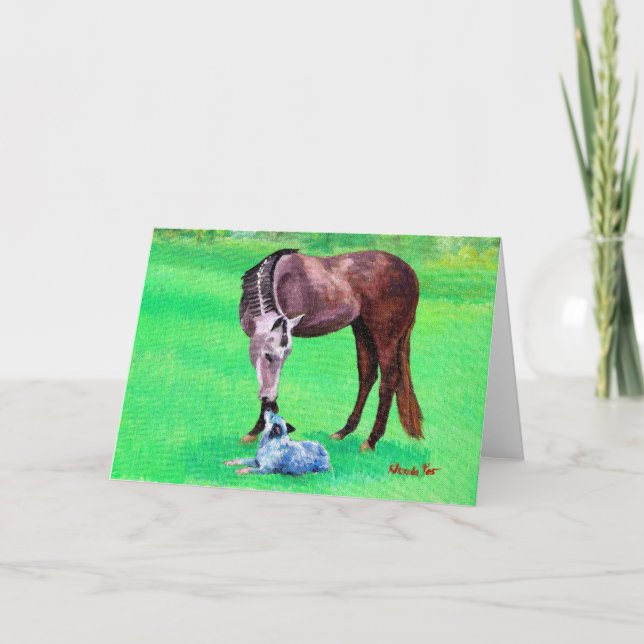 Die besten Freunde Quarter Pferdehunde-Blankkarte Karte (Vorderseite)
