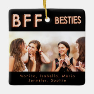 Die besten Freunde Schwarze Rose Goldbestien BESTE Keramikornament