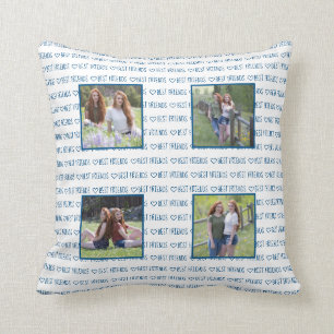 Die besten Freunde Stilvolle Blue Friendship Foto  Kissen