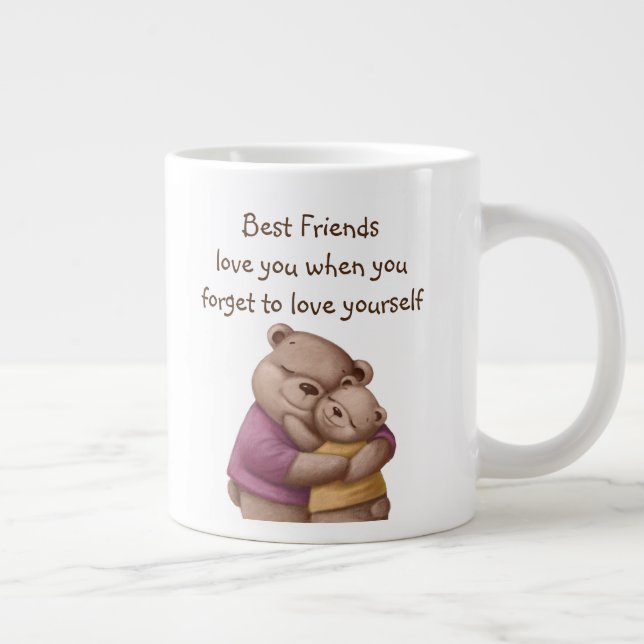Die besten Freunde Teddy Bären Liebe Sie Inspirati Jumbo-Tasse (Rechts)