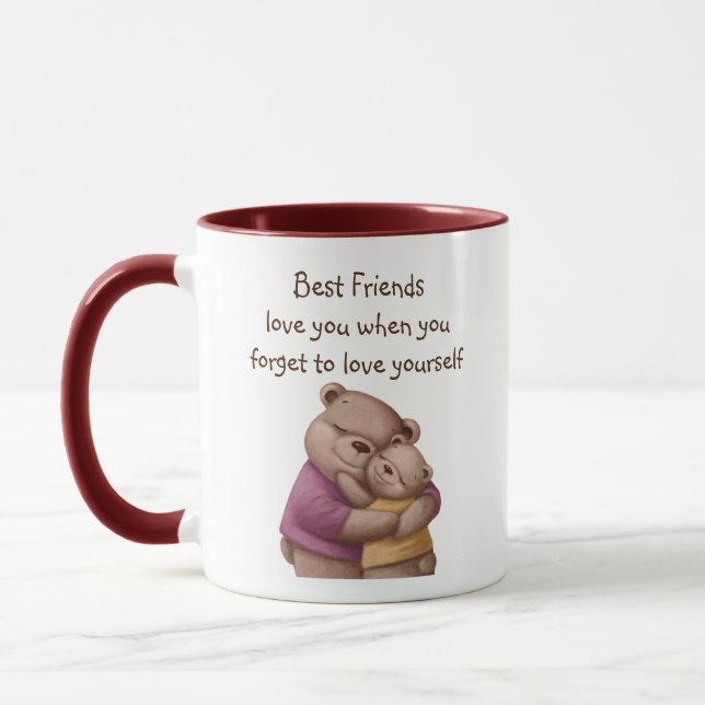 Die besten Freunde Teddy Bären Liebe Sie Inspirati Tasse (Links)
