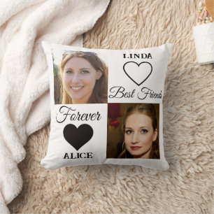 Die besten Freunde verschenken Schwarz-weißes Herz Kissen