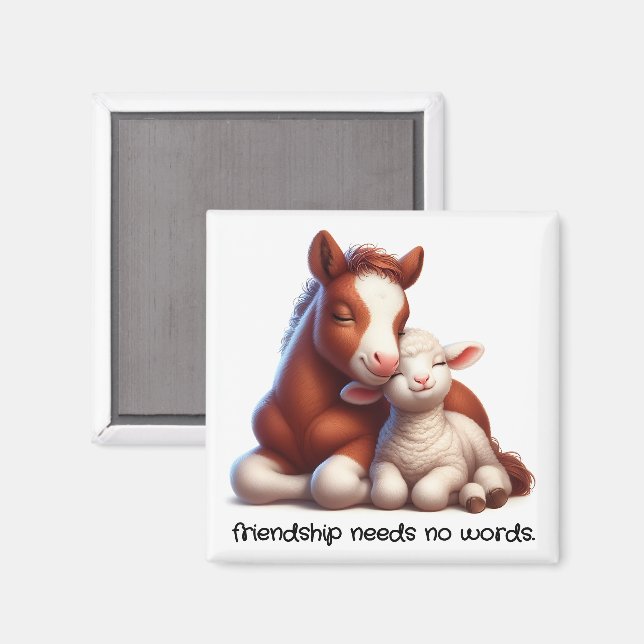Die besten Freunde von Foal & Lamm teilen einen Be Magnet (Vorderseite/Rückseite)
