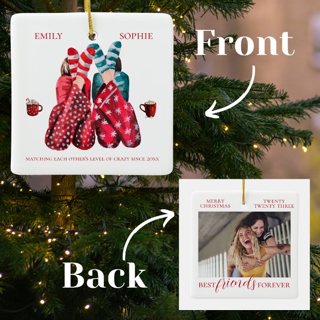 Die besten Freunde von Wasserfarbe Ein Foto passt  Keramikornament (Von Creator hochgeladen)