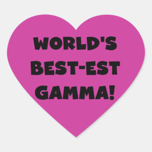 Die besten Gamma Schwarz und Weiß der Welt Herz-Aufkleber