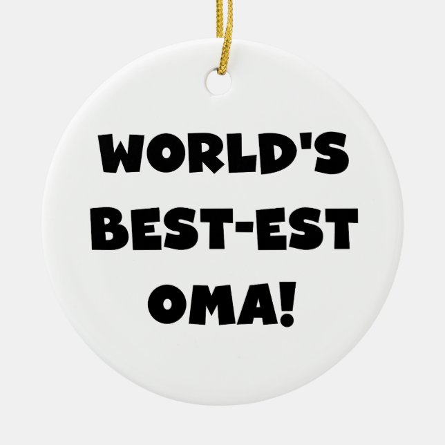 Die besten Geschenke der Welt aus Oma, Schwarz ode Keramik Ornament (Vorne)