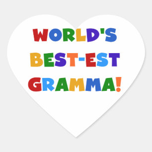 Die besten Gramma-Farben der Welt Herz-Aufkleber