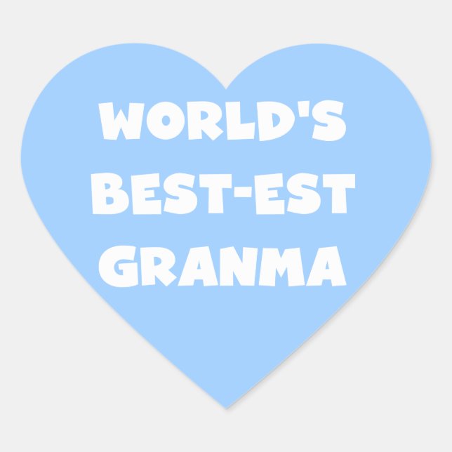 Die besten Granma Schwarz und Weiß der Welt Herz-Aufkleber (Vorderseite)