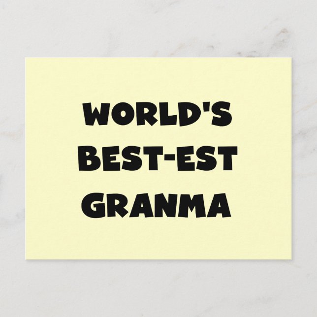 Die besten Granma Schwarz und Weiß der Welt Postkarte (Vorderseite)