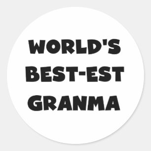 Die besten Granma Schwarz und Weiß der Welt Runder Aufkleber