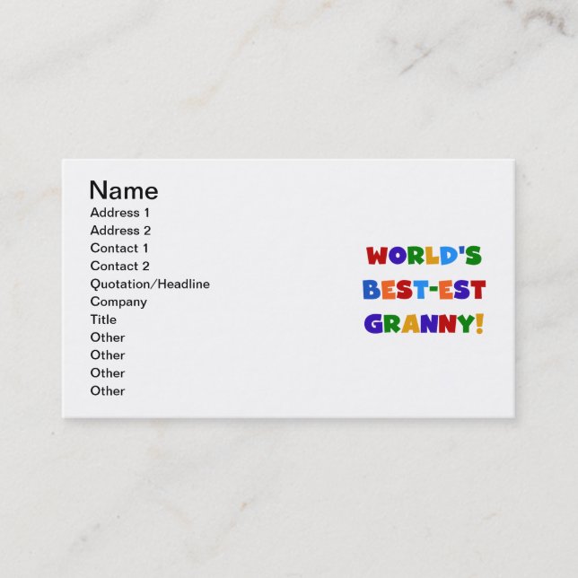 Die besten Granny-Bright-Farben der Welt Visitenkarte (Vorderseite)