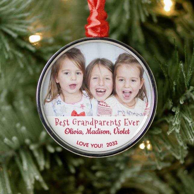 Die besten Großeltern je personalisieren Weihnacht Ornament Aus Metall (Baum)