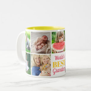 Die besten Großkinder der Welt 9 FotoCollage Zweifarbige Tasse