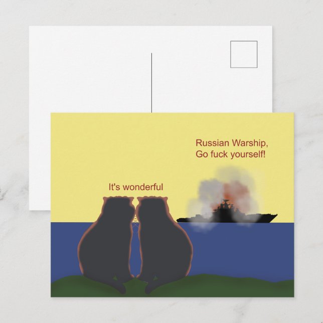 Die besten Katzen sehen sich ein russisches Spüle  Postkarte (Vorne/Hinten)