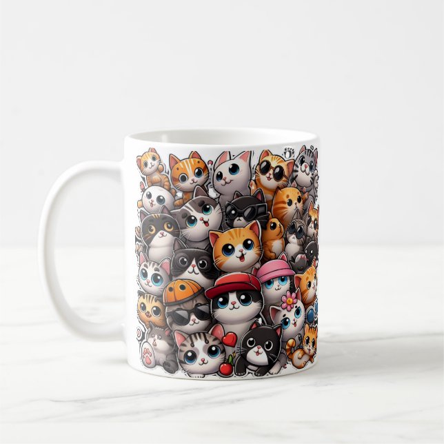 Die besten Katzenausdrücke der Welt personalisiere Kaffeetasse (Links)