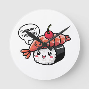 Die besten kawaii-Sushi Runde Wanduhr