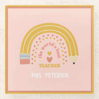 Die besten Lehrer der Welt Personalisiert Glasuntersetzer