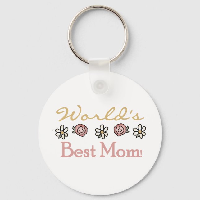 Die besten Mamas der Welt für Rose Schlüsselanhänger (Vorderseite)