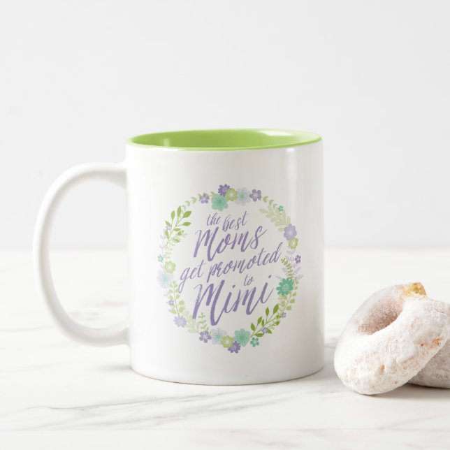 Die besten Mamas für Mimi Zweifarbige Tasse (Mit Donut)
