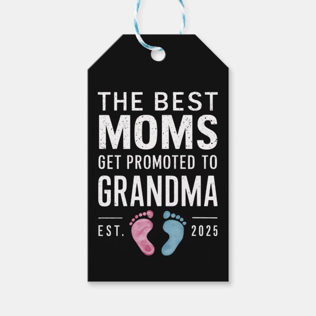 Die besten Mamas werden für Oma Est 2025 beworben Geschenkanhänger (Vorderseite)