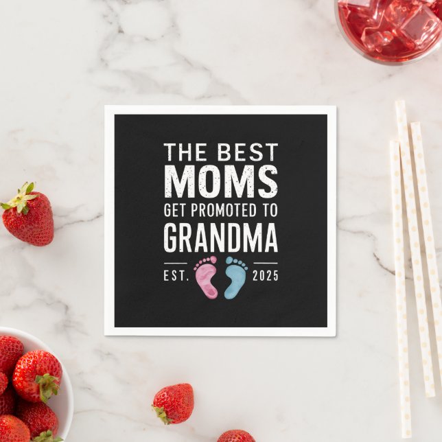 Die besten Mamas werden für Oma Est 2025 beworben Serviette (Beispiel)