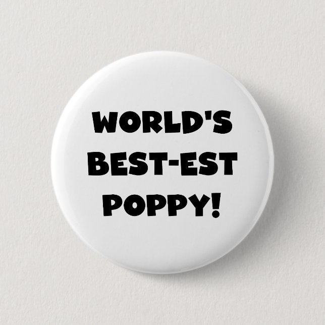 Die besten Mohngeschenke der Black Text World Button (Vorderseite)