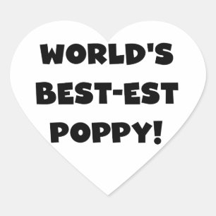 Die besten Mohngeschenke der Black Text World Herz-Aufkleber