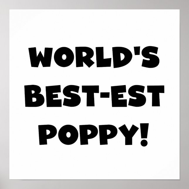Die besten Mohngeschenke der Black Text World Poster (Vorne)