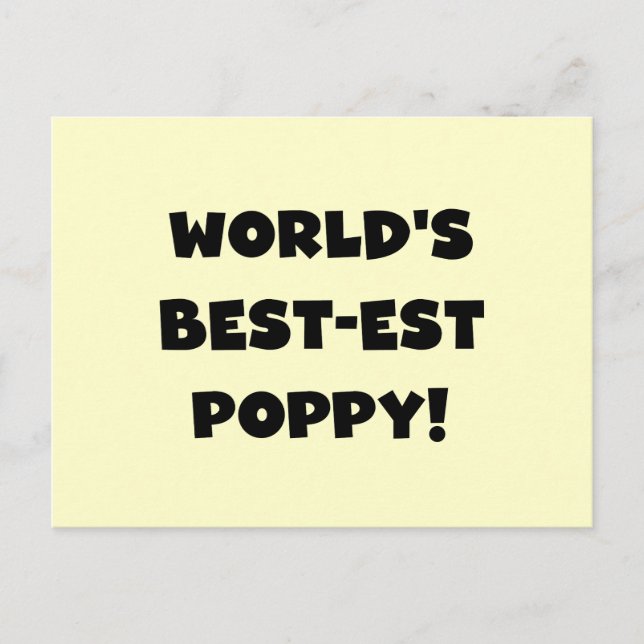 Die besten Mohngeschenke der Black Text World Postkarte (Vorderseite)