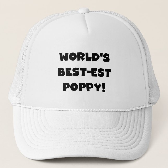 Die besten Mohngeschenke der Black Text World Truckerkappe (Vorderseite)