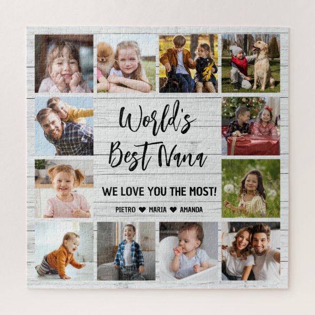 Die besten Nana Grandkids 12 FotoCollage (Vertikal)