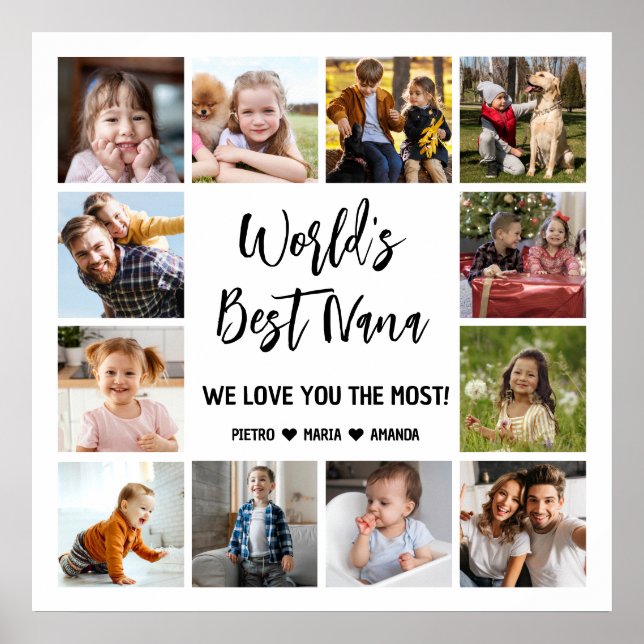 Die besten Nana Grandkids 12 FotoCollage Poster (Vorne)
