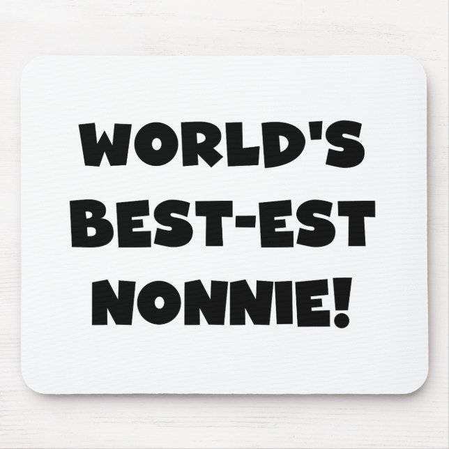 Die besten Nonnie-Geschenke der Black Text World Mousepad (Vorne)
