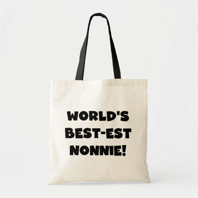 Die besten Nonnie-Geschenke der Black Text World Tragetasche (Vorne)