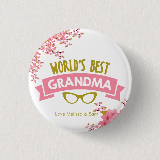 Die besten Oma der Welt personalisieren Button (Vorderseite)
