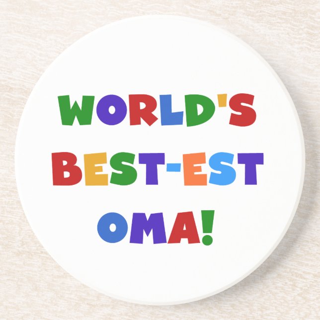 Die besten Oma-Farben der Welt - Geschenke Getränkeuntersetzer (Vorne)