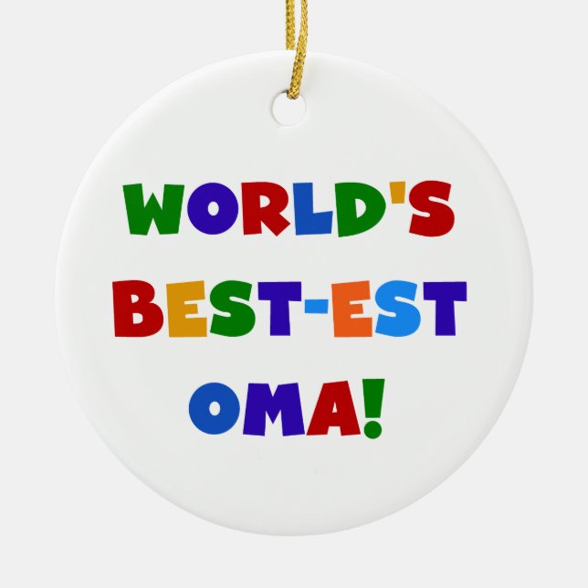 Die besten Oma-Farben der Welt - Geschenke Keramikornament (Vorne)