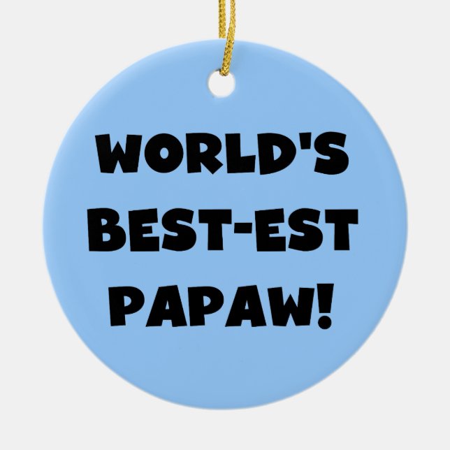 Die besten Papageschenke der Black Text World Keramik Ornament (Vorne)