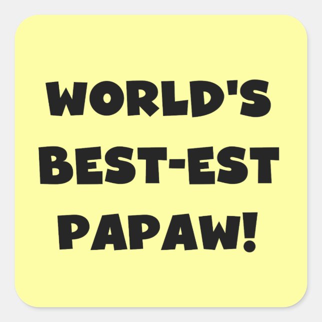 Die besten Papageschenke der Black Text World Quadratischer Aufkleber (Vorderseite)