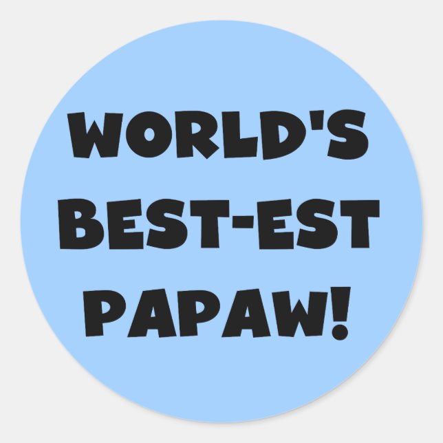 Die besten Papageschenke der Black Text World Runder Aufkleber (Vorderseite)