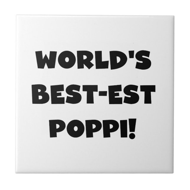 Die besten Poppi-Black-Text-Geschenke der Welt Fliese (Vorderseite)