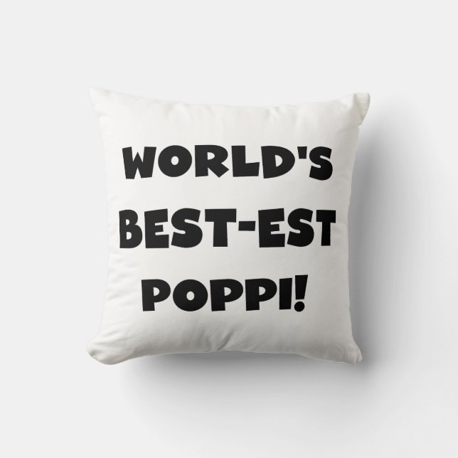 Die besten Poppi-Black-Text-Geschenke der Welt Kissen (Vorderseite)