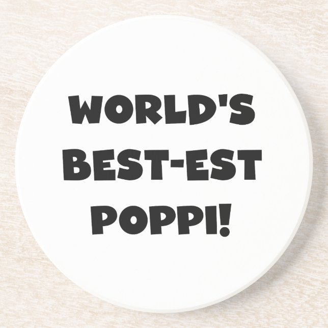 Die besten Poppi-Black-Text-Geschenke der Welt Untersetzer (Vorne)