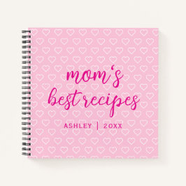 Die besten Rezepte der Mama Niedliches rosa Herzmu Notizbuch