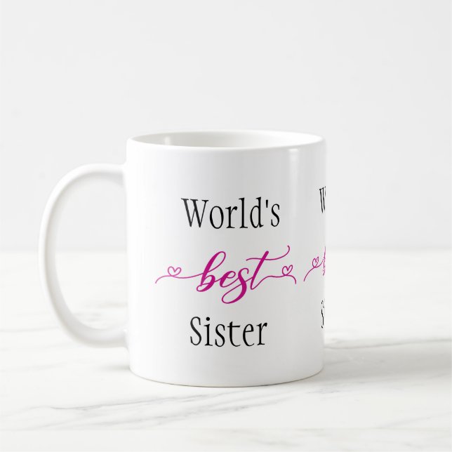 Die besten rosa Herzen der Welt Kaffeetasse (Links)