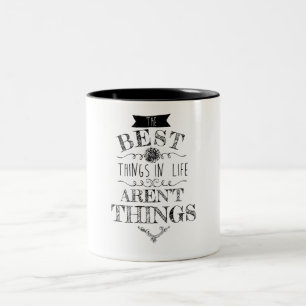 Die besten Sachen im Leben sind nicht Sache-Tasse Zweifarbige Tasse